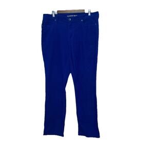 Lands' End Women’s Blue Mid Rise Straight Leg Corduroy Pants Size 14 (36/31) EU